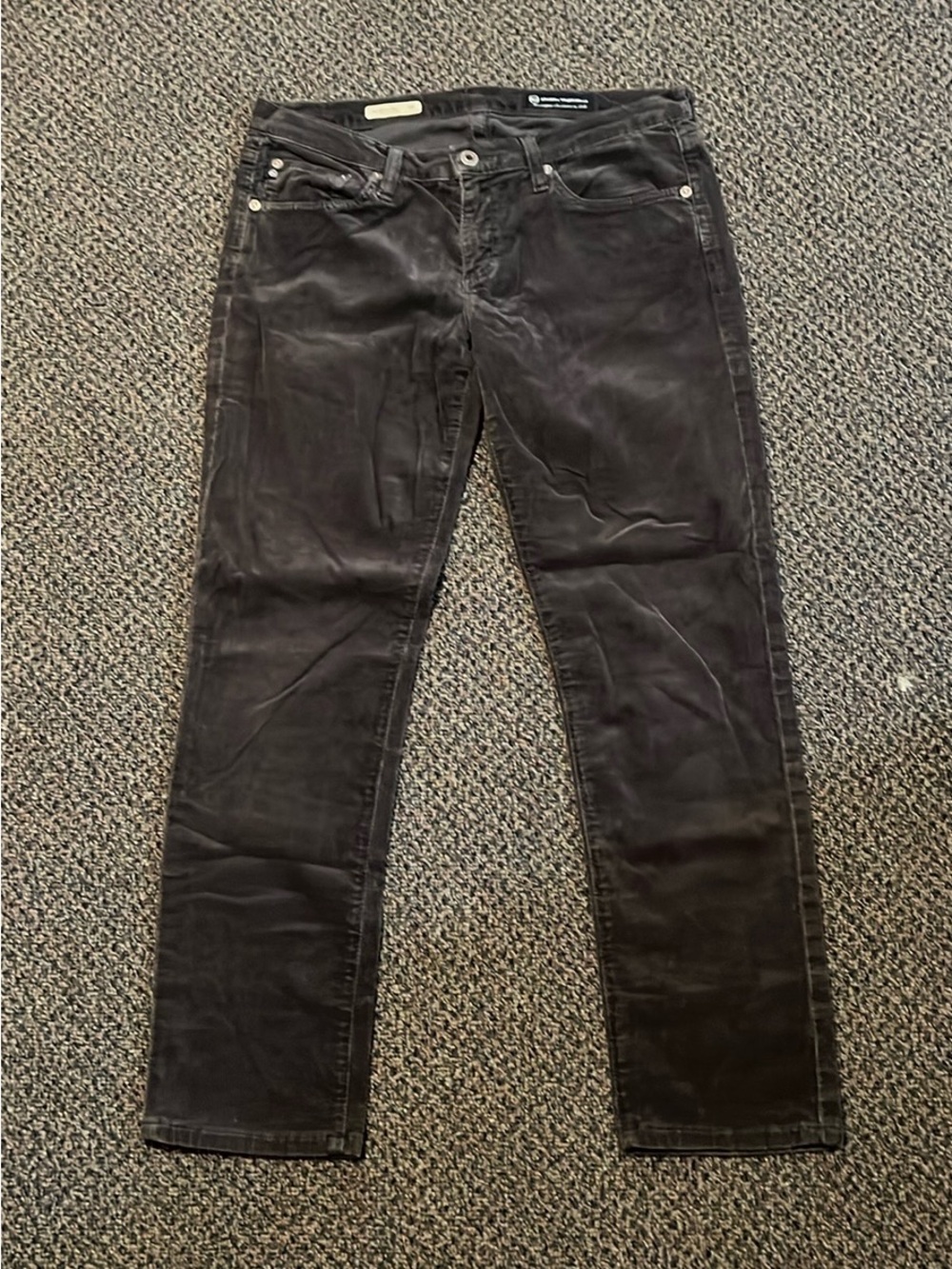 Ag Adriano Goldschmied Straight Leg Corduroy Pants - Dark Gray